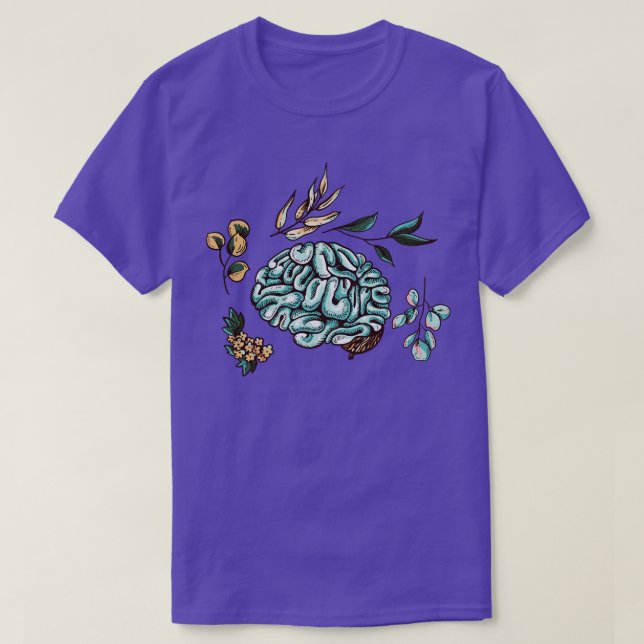 Camiseta Flores de cerebro humanas (Diseño del anverso)