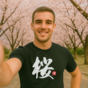 Camiseta Flores de Cerezo [桜] Populares Kanji