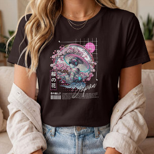 Camiseta Flores de Cerezo de Japón – Geisha y Flor de Cerez