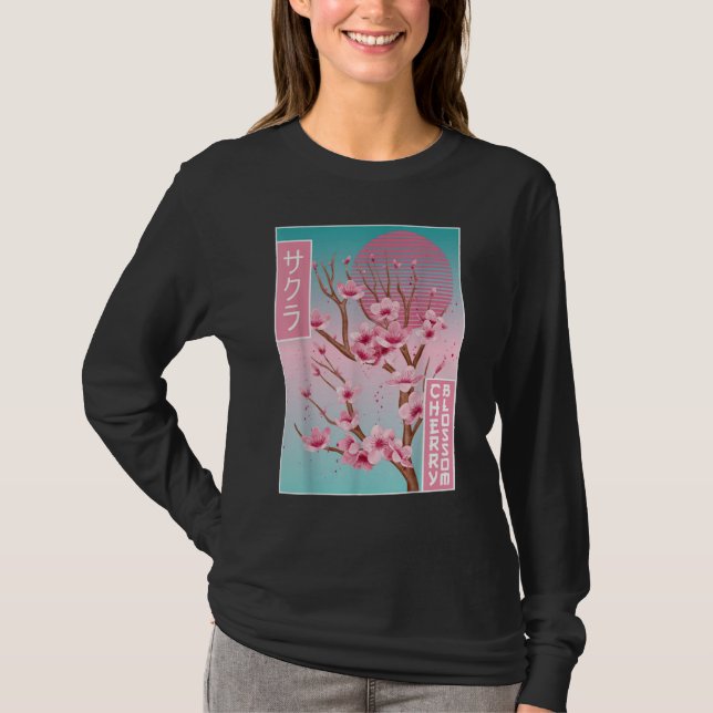 Camiseta Flores de cerezo japonesas Sakura vintage (Anverso)