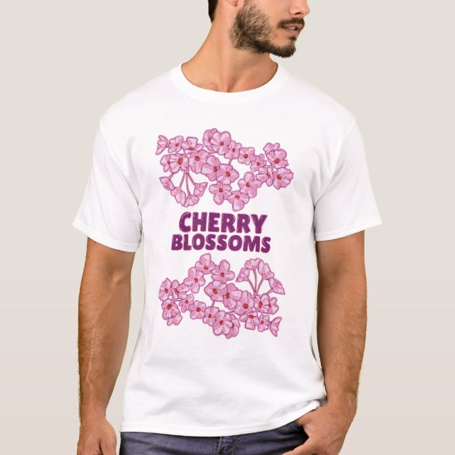 Camiseta Flores de cerezo rosa (Anverso)