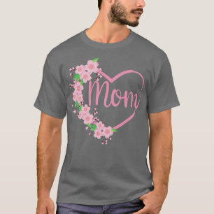 Camiseta Flores de cerezo rosado Sakura en torno a una H