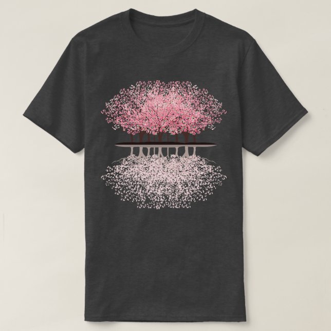 Camiseta Flores de cerezo Sakura florecen árboles reflectan (Diseño del anverso)