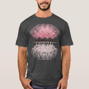 Camiseta Flores de cerezo Sakura florecen árboles reflectan
