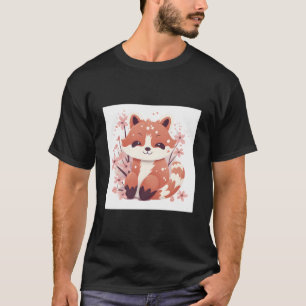 Camiseta Flores de Cerezo y Pandas Rojos Elevan Tu Estilo 
