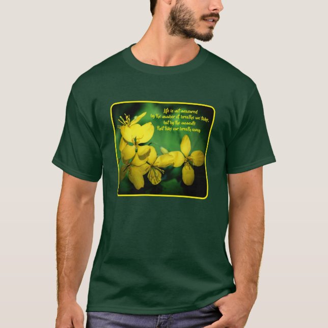 Camiseta Flores de Cita Inspiradora de Vida  (Anverso)