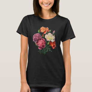 Camiseta Flores de clavel floral cúrcuma de flores