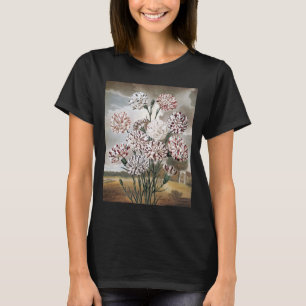 Camiseta Flores de clavel variadas con cielo gris