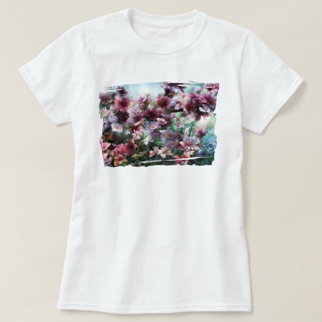 Camiseta Flores de colmenillas de flores de cerezo (Diseño del anverso)