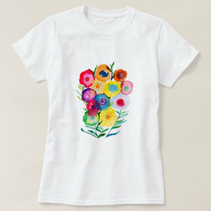 Camiseta Flores de colmenillas moradas florales