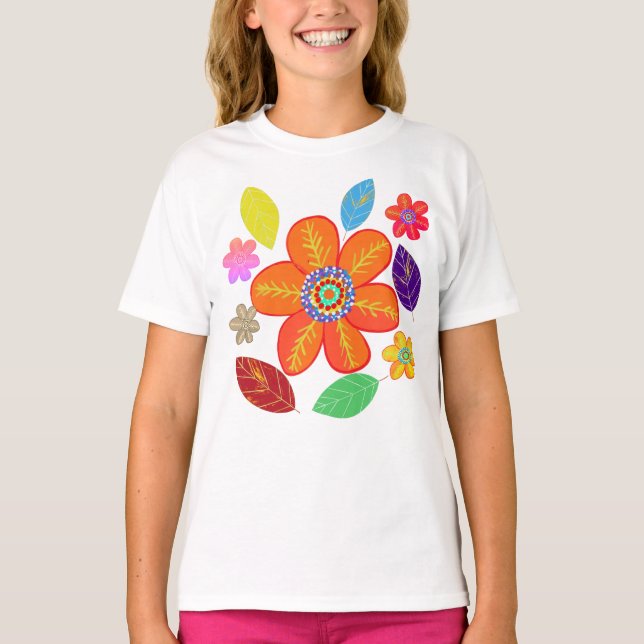 Camiseta Flores de colores (Anverso)