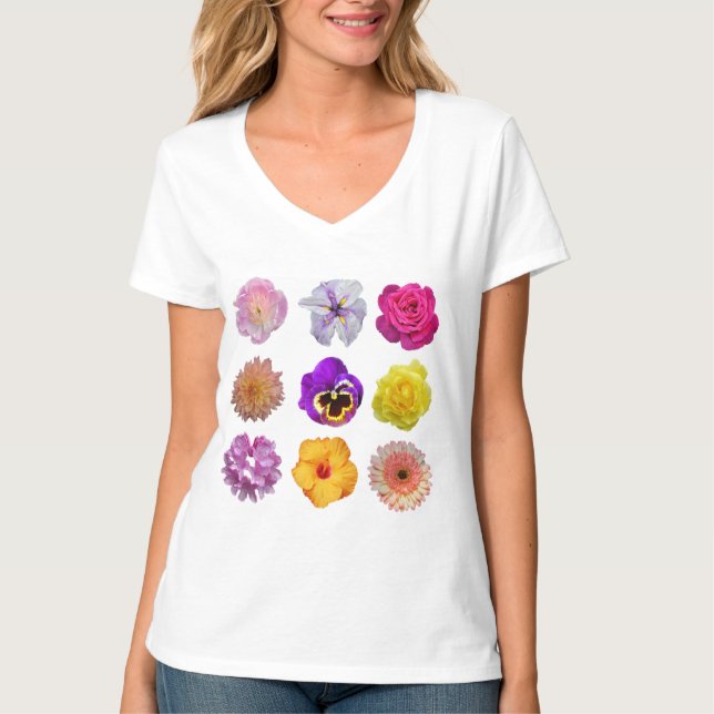 Camiseta Flores de colores (Anverso)