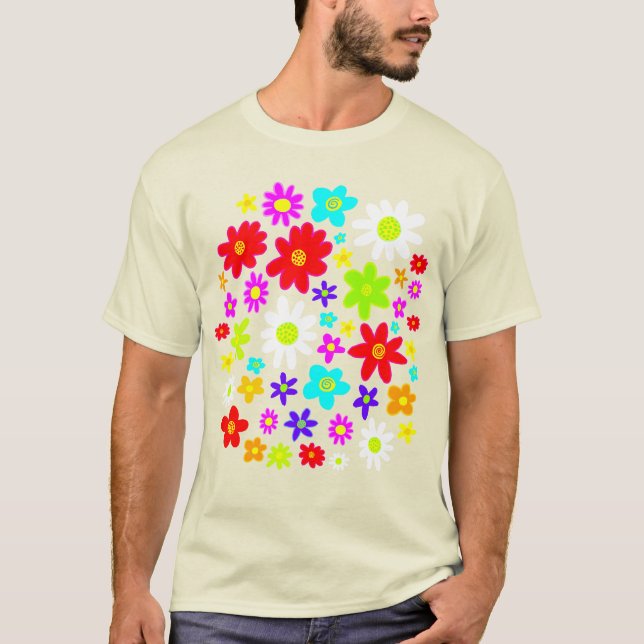 Camiseta Flores de colores (Anverso)