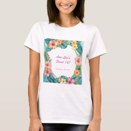 Camiseta Flores de colores Cumpleaños Hawái