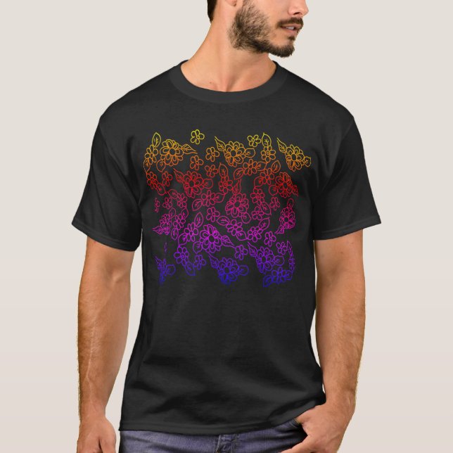 Camiseta Flores de colores neones (Anverso)