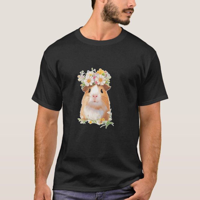 Camiseta Flores de conejillo de indias Animales lindos cone (Anverso)