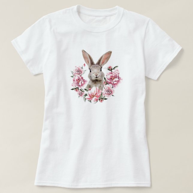 Camiseta Flores de conejo (Diseño del anverso)