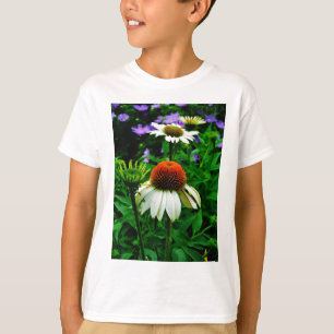 Camiseta Flores de Cono blancas y Naranjas