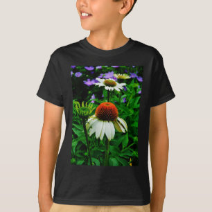 Camiseta Flores de Cono blancas y Naranjas