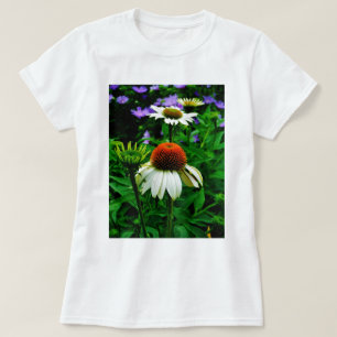 Camiseta Flores de Cono blancas y Naranjas
