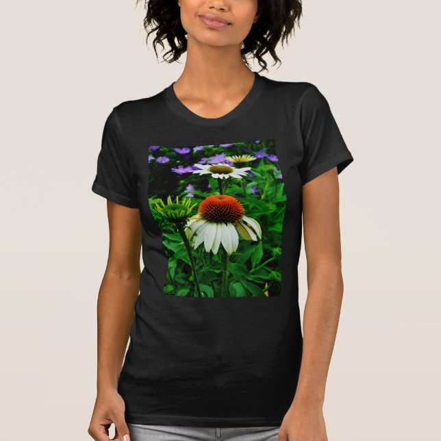 Camiseta Flores de Cono blancas y Naranjas (Anverso)