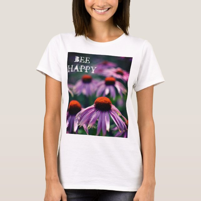 Camiseta Flores de cono morado foto de Bee Happy (Anverso)