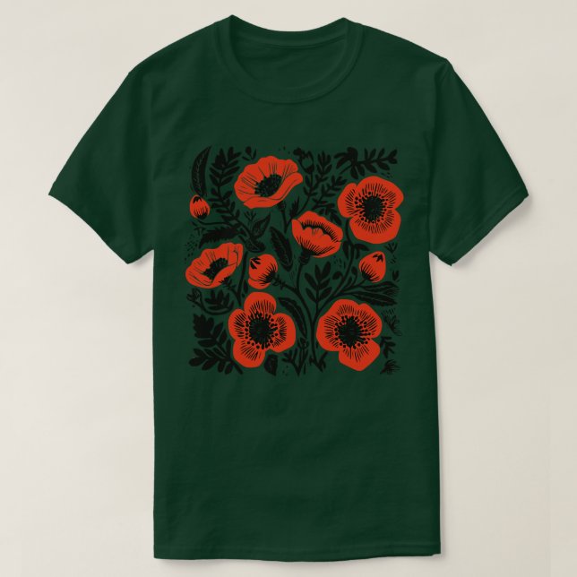 Camiseta Flores de corte de Lino 6 (Diseño del anverso)