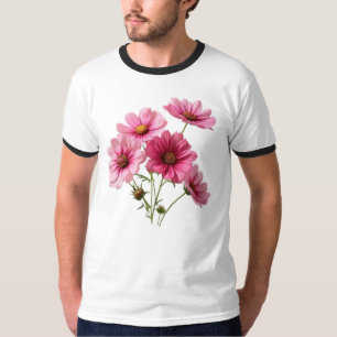 Camiseta Flores de Cosmos Rosas-23456