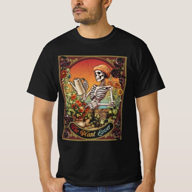 Camiseta Flores de cráneo de la tarjeta Tarot para el amant (Anverso)