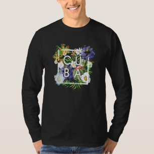 Camiseta Flores De Cuba Palabra Arte Orgullo Cubano