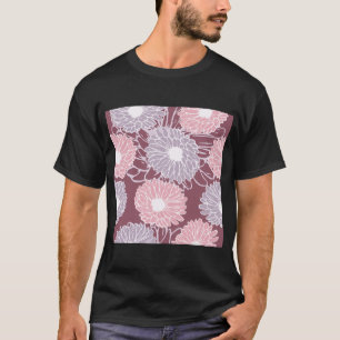 Camiseta Flores de Dahlia patrón ininterrumpido lanzar almo