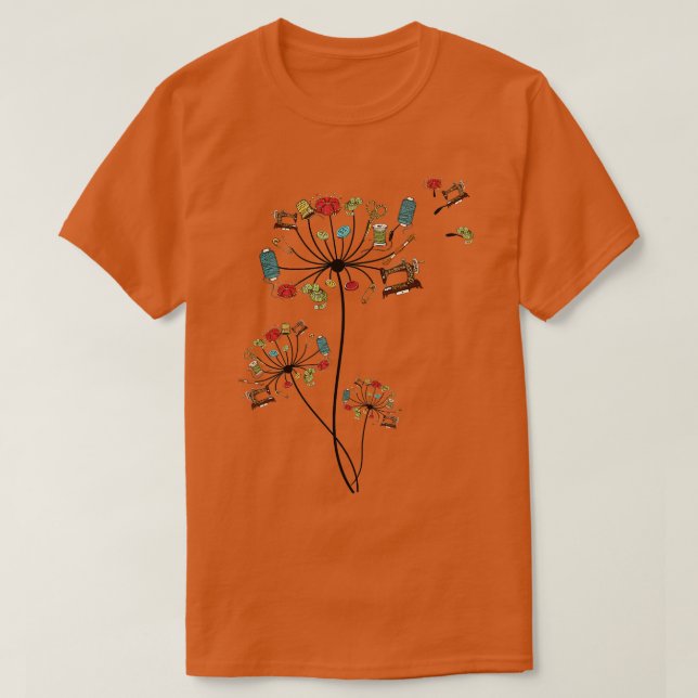 Camiseta Flores de Dandelion de coser 1 (Diseño del anverso)