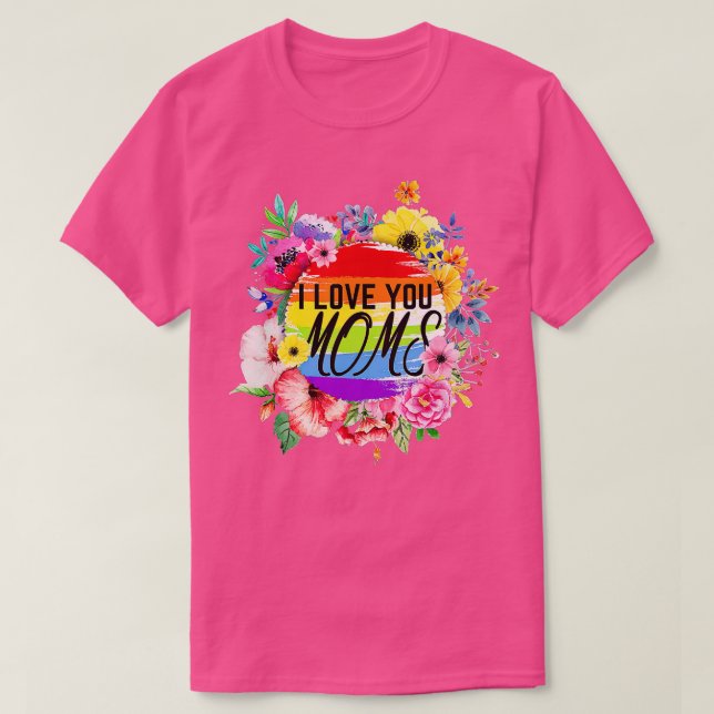 Camiseta Flores de Día de la Madre Orgullosa Lesbiana que t (Diseño del anverso)