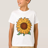 Flores de dibujos animados, girasol floral de vera