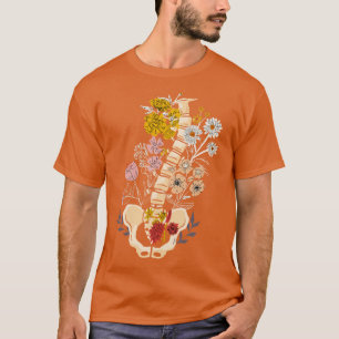 Camiseta Flores de espina dorsal Radiología Ortopédica Flor