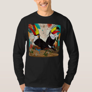 Camiseta Flores de fauna y flora exóticas de aves tropicale