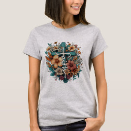 Camiseta Flores de fe: cristianas religiosas