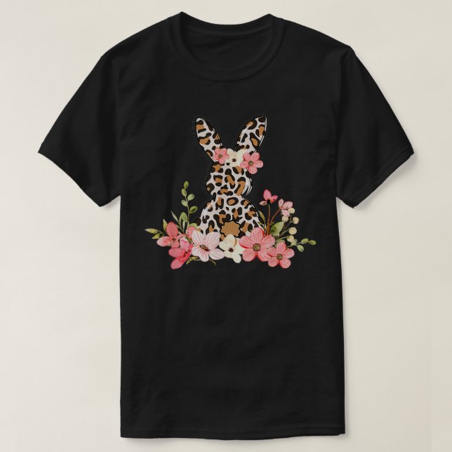 Camiseta Flores de feriado de conejo conejo de Semana Santa (Diseño del anverso)