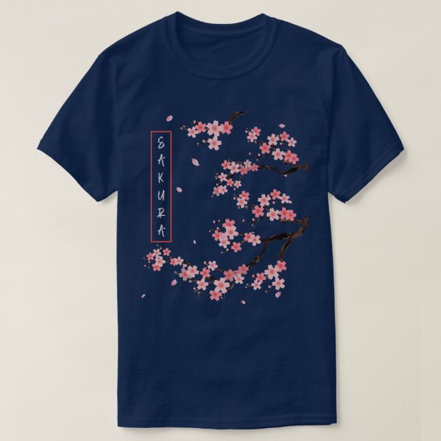 Camiseta Flores de flores de cerezo arte japonés Sakura (Diseño del anverso)
