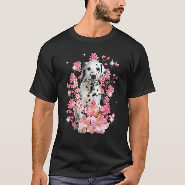Camiseta Flores de flores de cerezo dálmatas (Anverso)