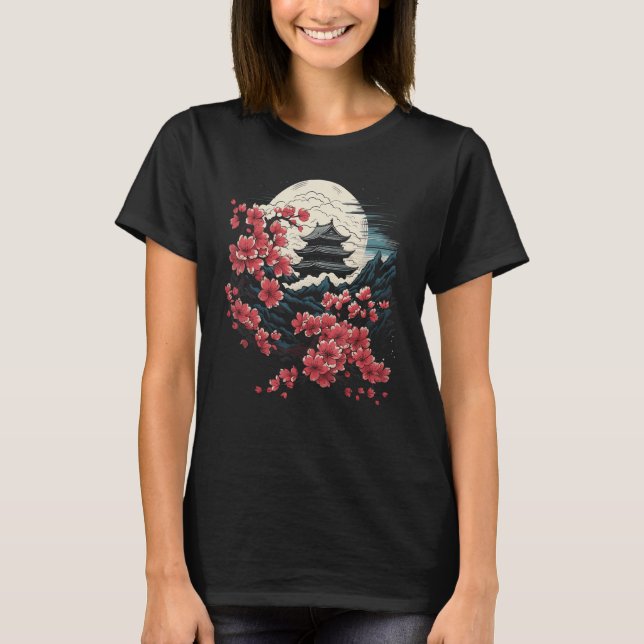 Camiseta Flores de flores de cerezo de arte japonés túnica  (Anverso)