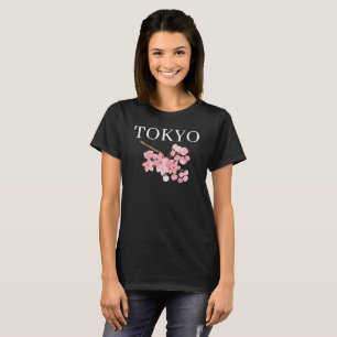 Camiseta Flores de flores de cerezo rosa acuarela oriental