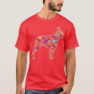 Camiseta Flores de flores divertidas Boston Terrier Día de