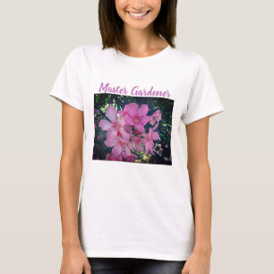 Camiseta Flores de foto de óletro rosa brillante del jardín