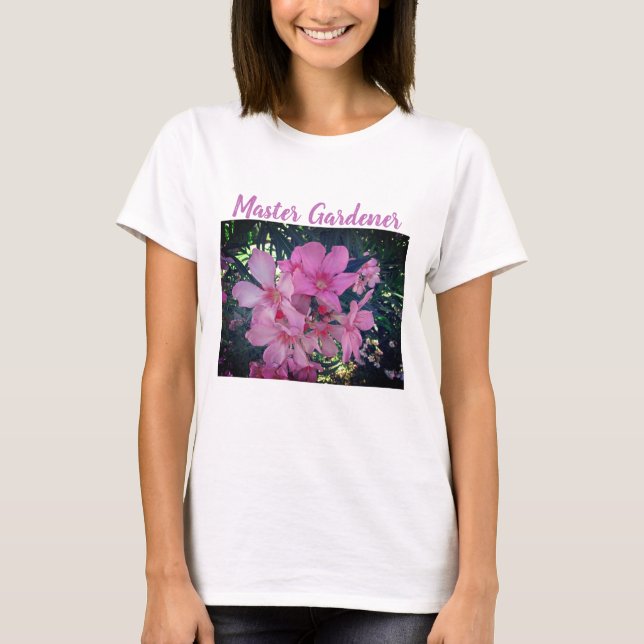 Camiseta Flores de foto de óletro rosa brillante del jardín (Anverso)