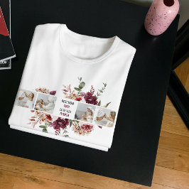Camiseta Flores de fotos de color modernas enmarcan el rega