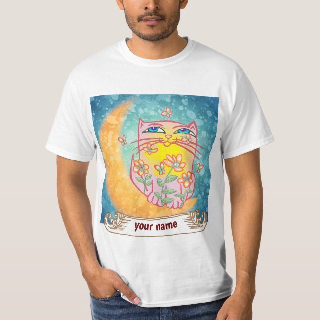 Camiseta Flores de gato lunar (Anverso)