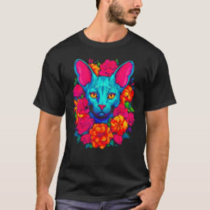 Camiseta Flores de gato sin pelo Sphynx