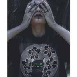 Camiseta Flores de gatos negros gatos góticos