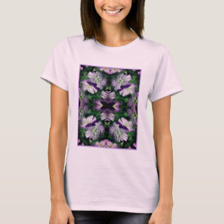 Camiseta Flores de geranio morado resumen multiplicado